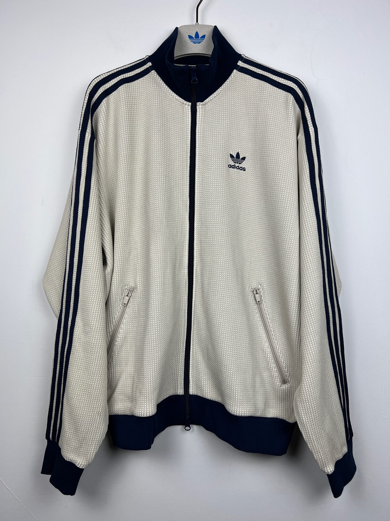 Bluza męska Adidas Knit Track Top oversize kremowa