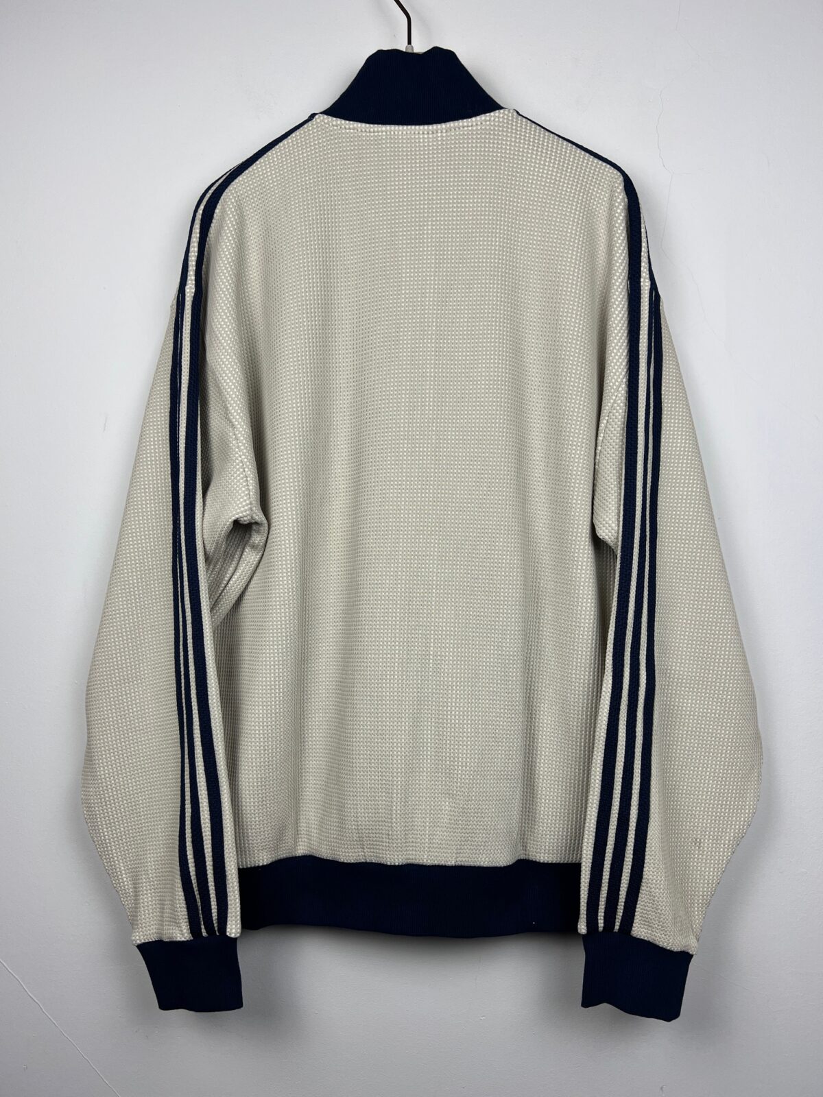 Bluza męska Adidas Knit Track Top oversize kremowa - obrazek 2