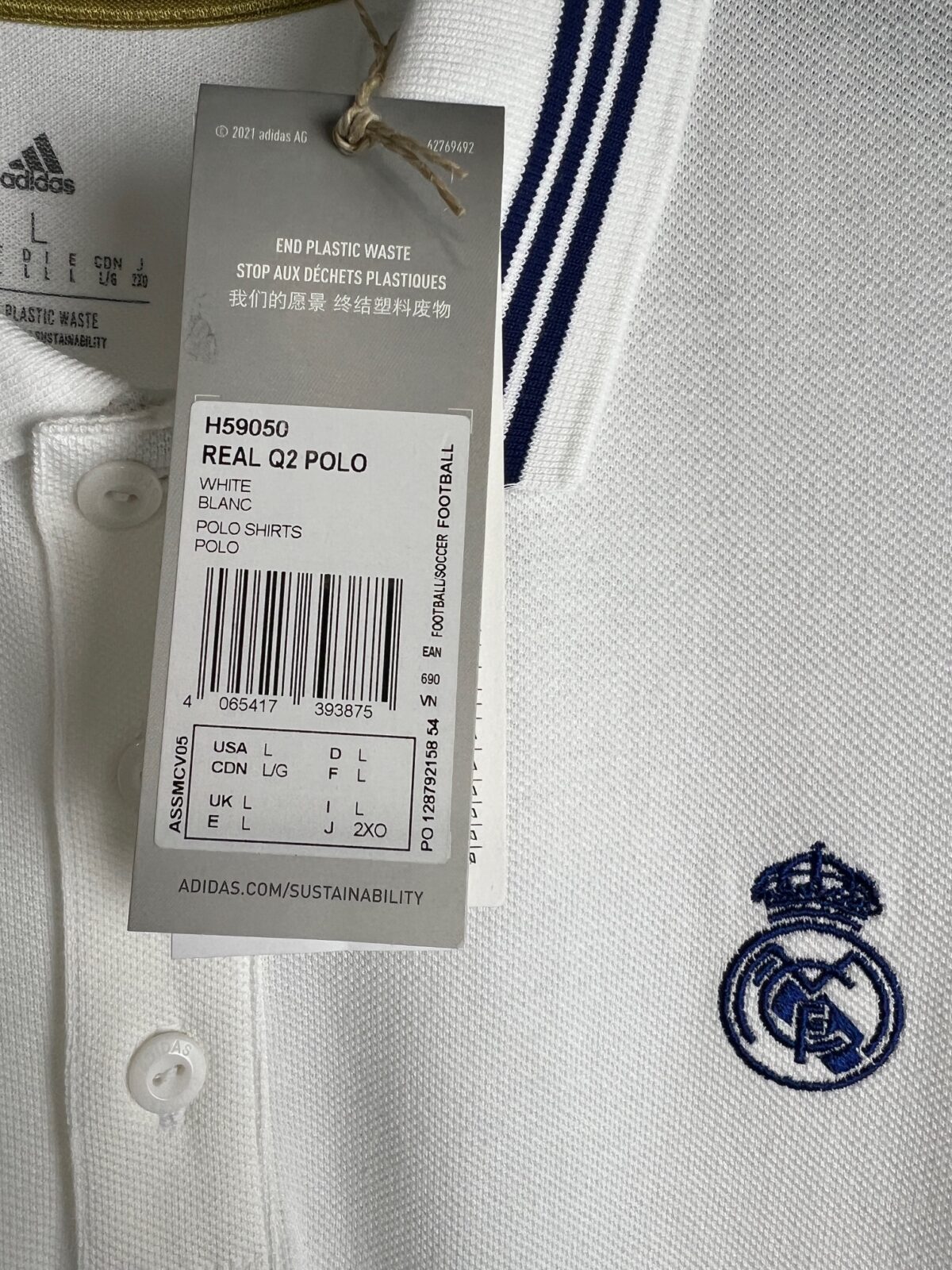 IMG_0750 Koszulka polo Adidas FC Real Madryt biała L - obrazek 3