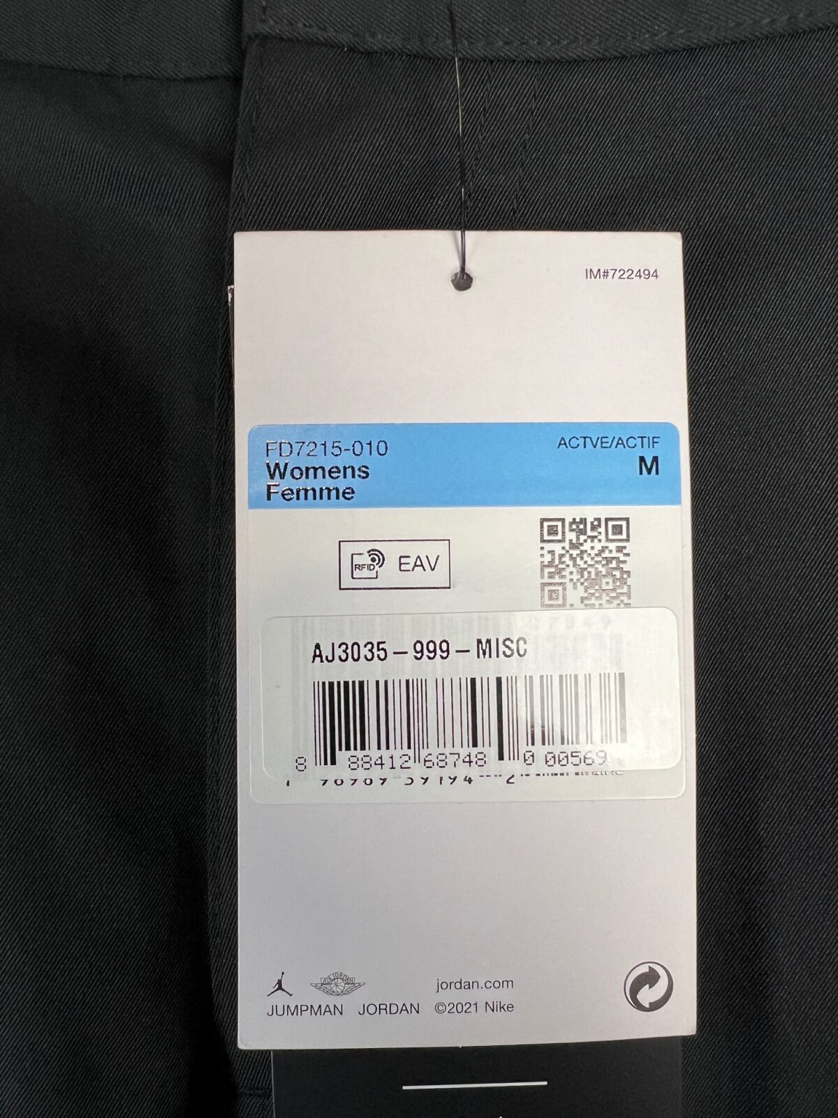 IMG_2376 Spodnie damskie Nike Jordan szerokie czarne M - obrazek 3