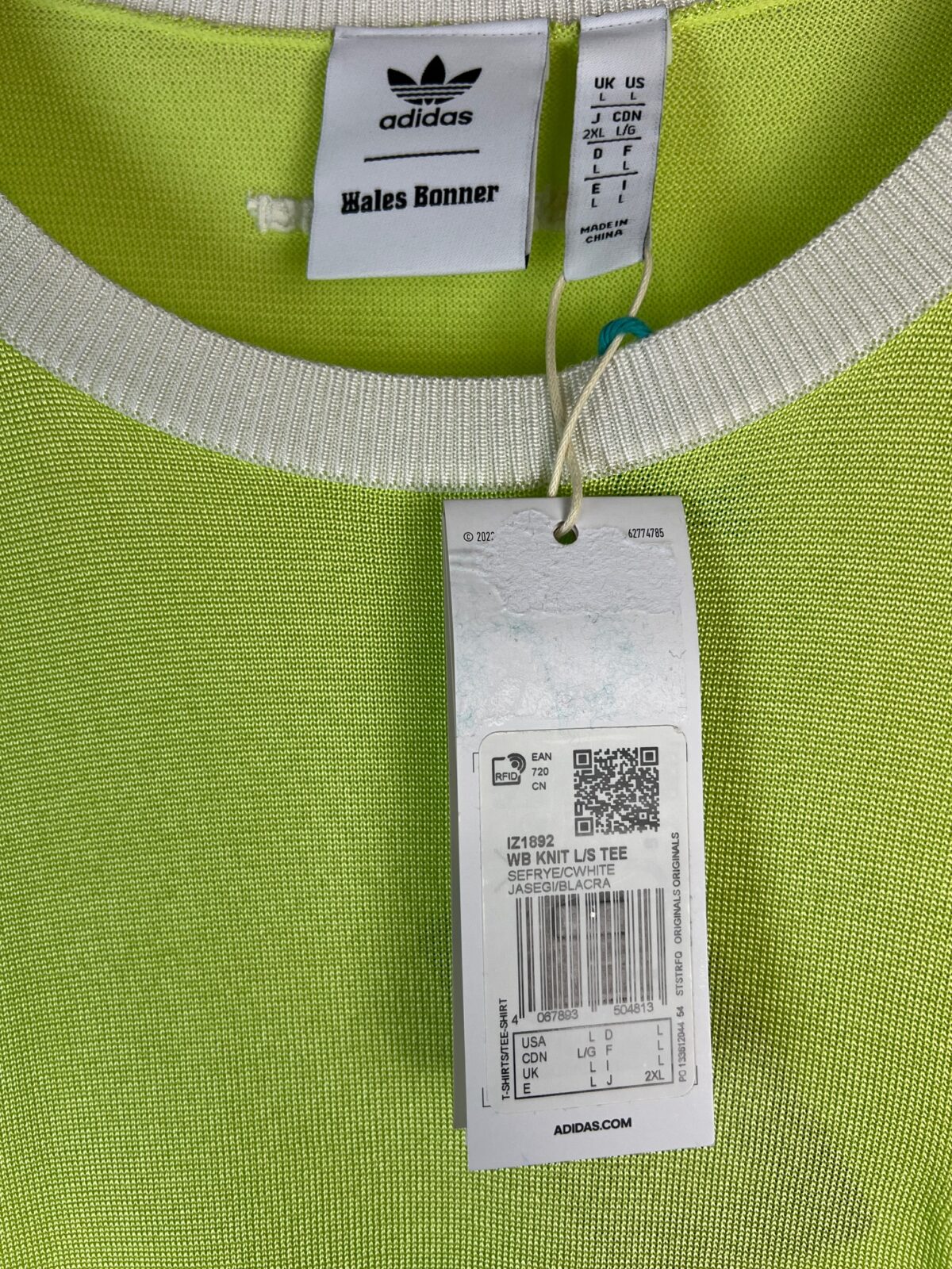 IMG_3066 Longsleeve Adidas x Wales Boner zielona limonka unisex L - obrazek 3