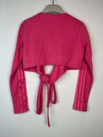 Kardigan Adidas z wiązaniami z przodu różowy S - obrazek 3