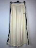 Spodnie damskie Adidas Originals szerokie satynowe kremowe L