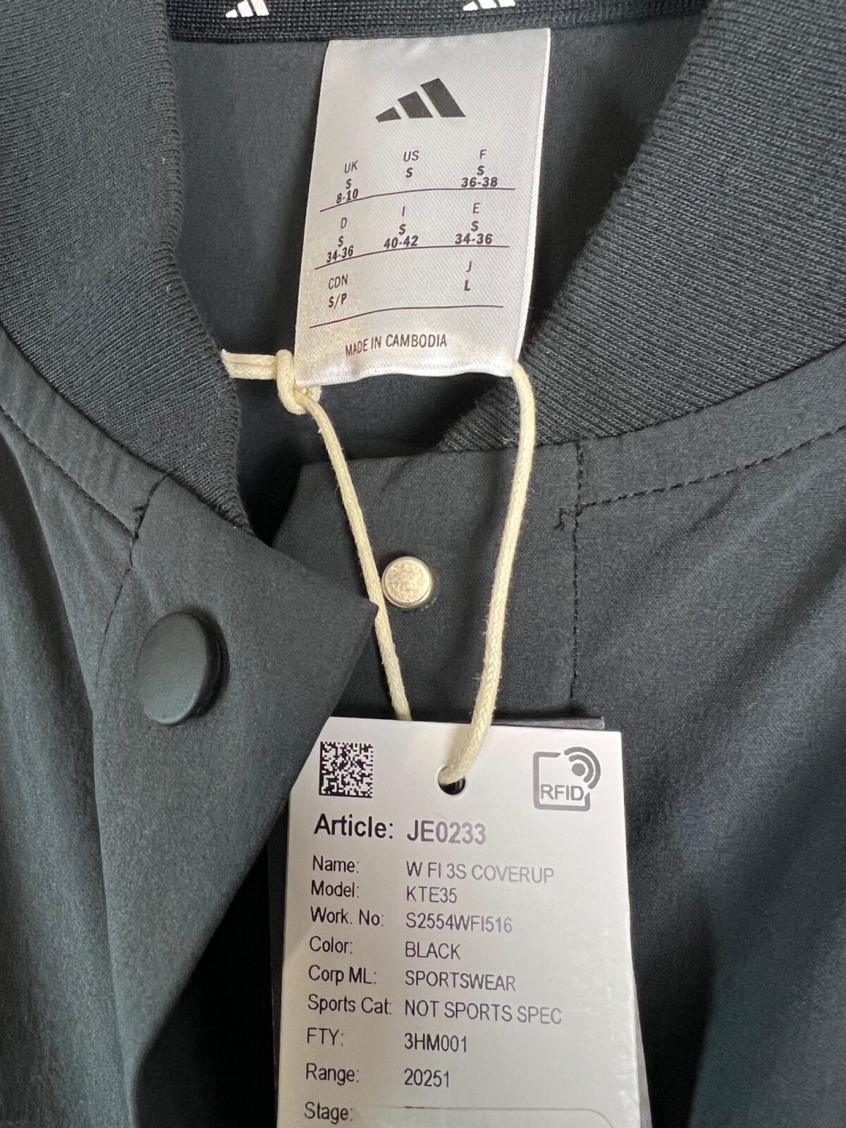 Płaszcz damski Adidas Future Icons Extra Long Cover Up S - obrazek 2