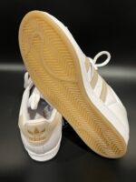Sneakersy męskie Adidas Superstar białe paski beżowe 42 2\3 - obrazek 3