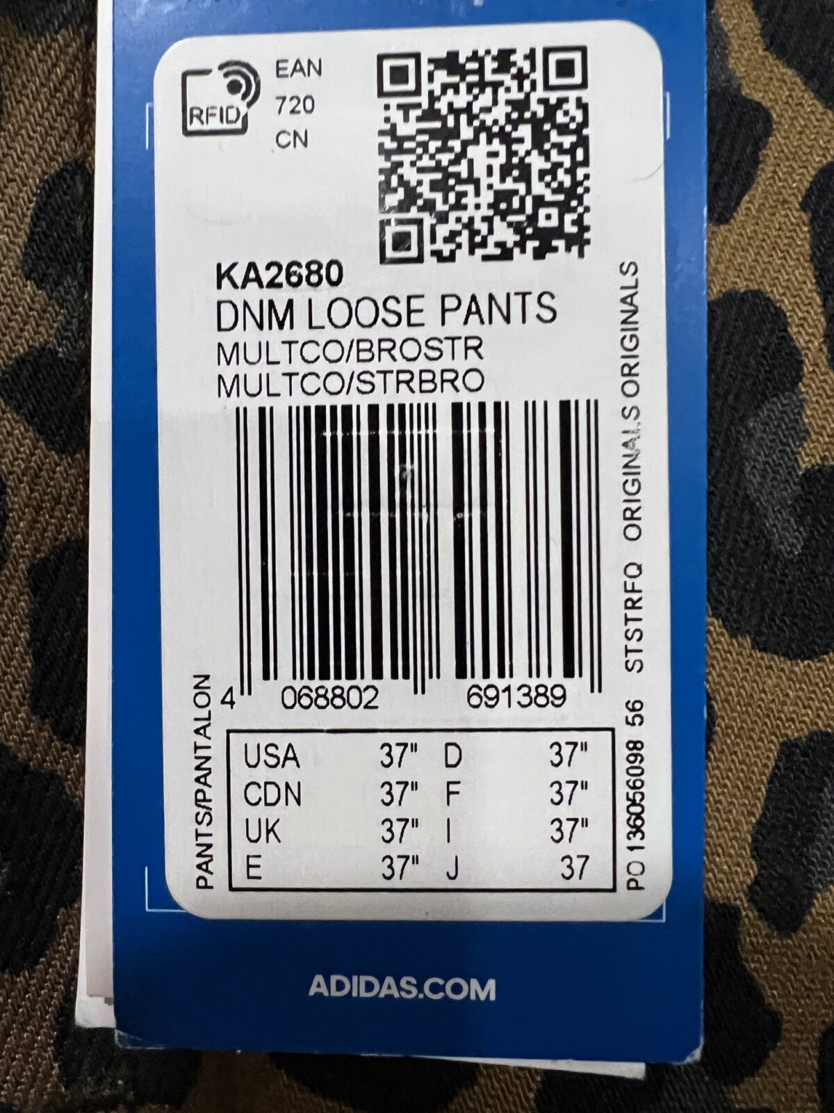 Spodnie damskie Adidas Denim Loose panterka XL-2XL - obrazek 2