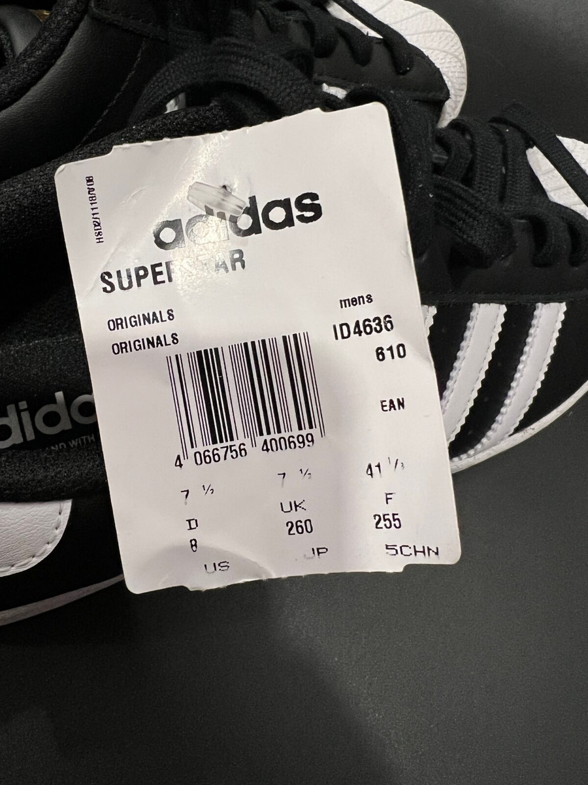 Sneakersy Adidas Superstar czarne unisex 41 1/3 - obrazek 3