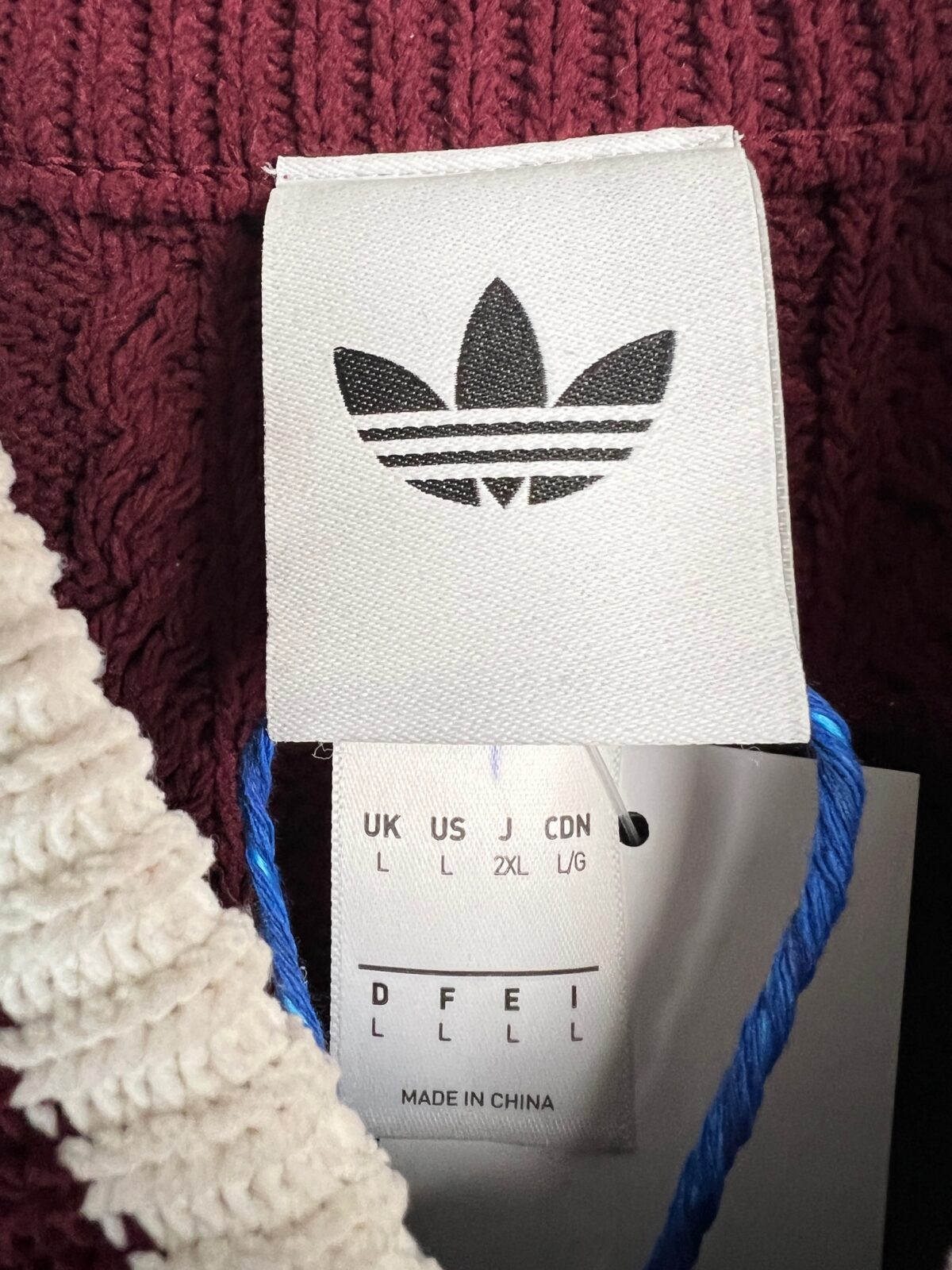 Sweter kardigan dzianinowy Adidas Retro Remix bordowy L - obrazek 3