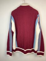 Sweter kardigan dzianinowy Adidas Retro Remix bordowy L - obrazek 2
