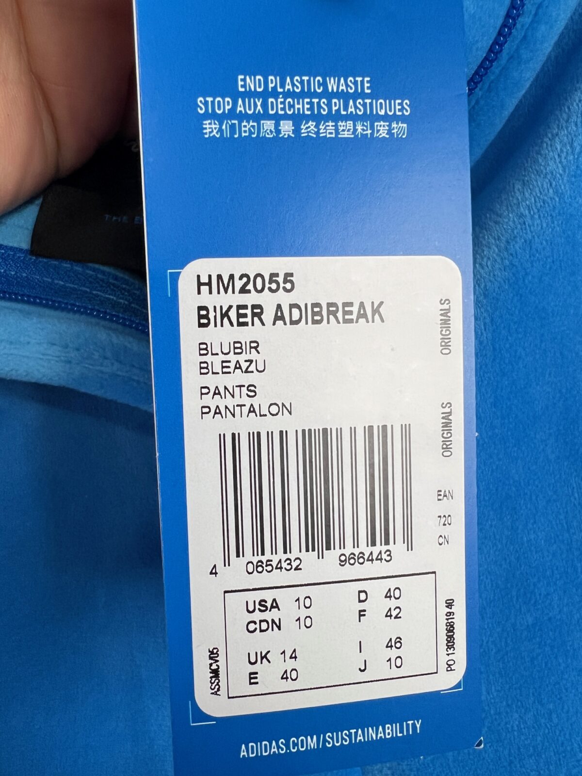 Spodnie damskie Adidas Biker Adibreak Blue Version M - obrazek 2