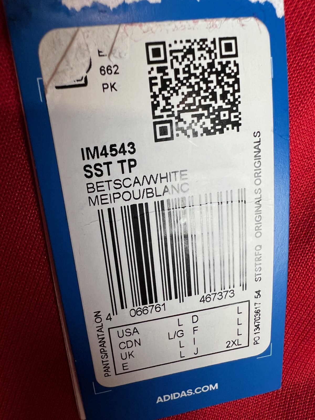 Spodnie męskie Adidas SST czerwone L - obrazek 3