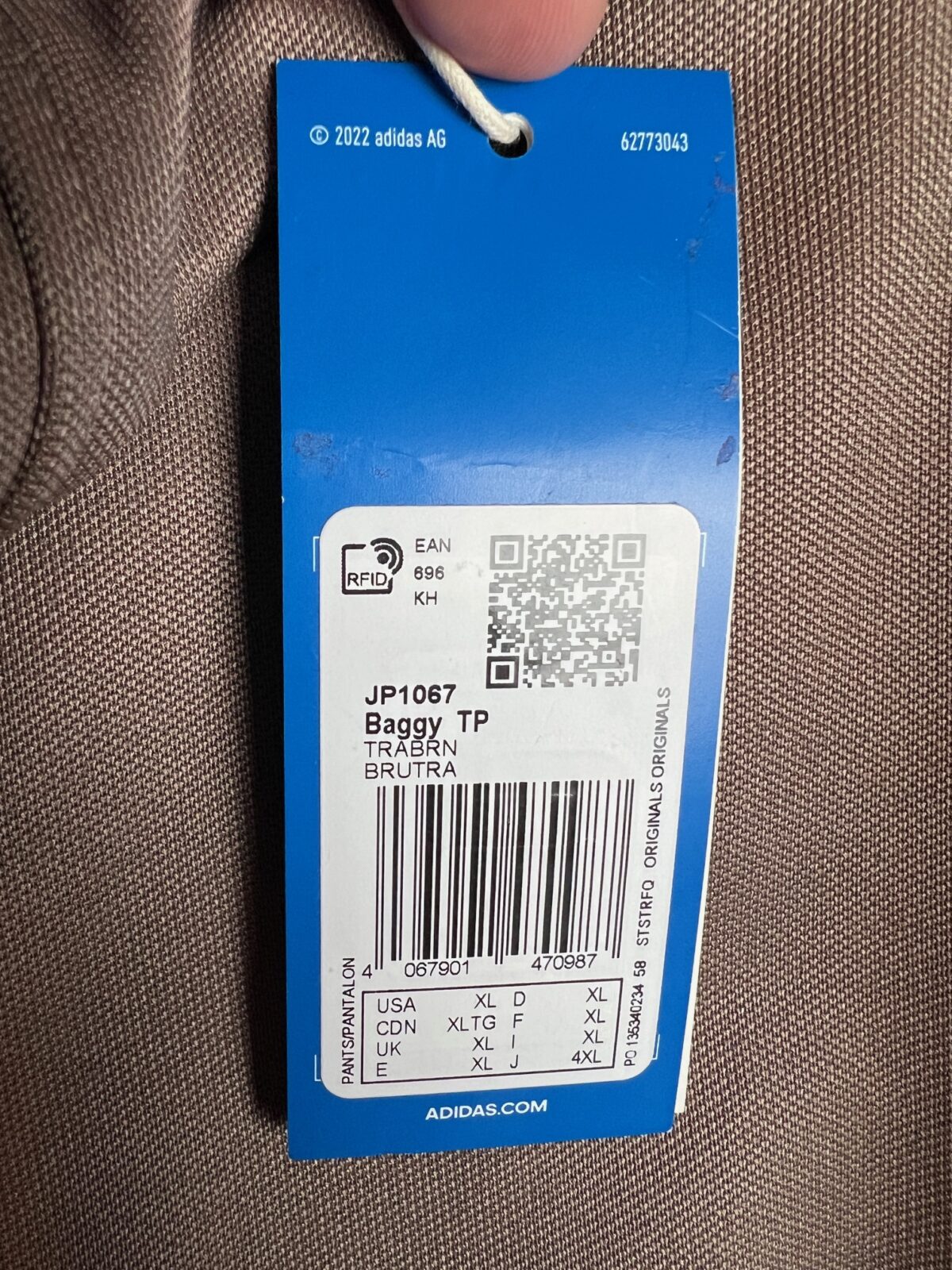 Spodnie męskie Adidas Baggy TP cappucino XL - obrazek 4