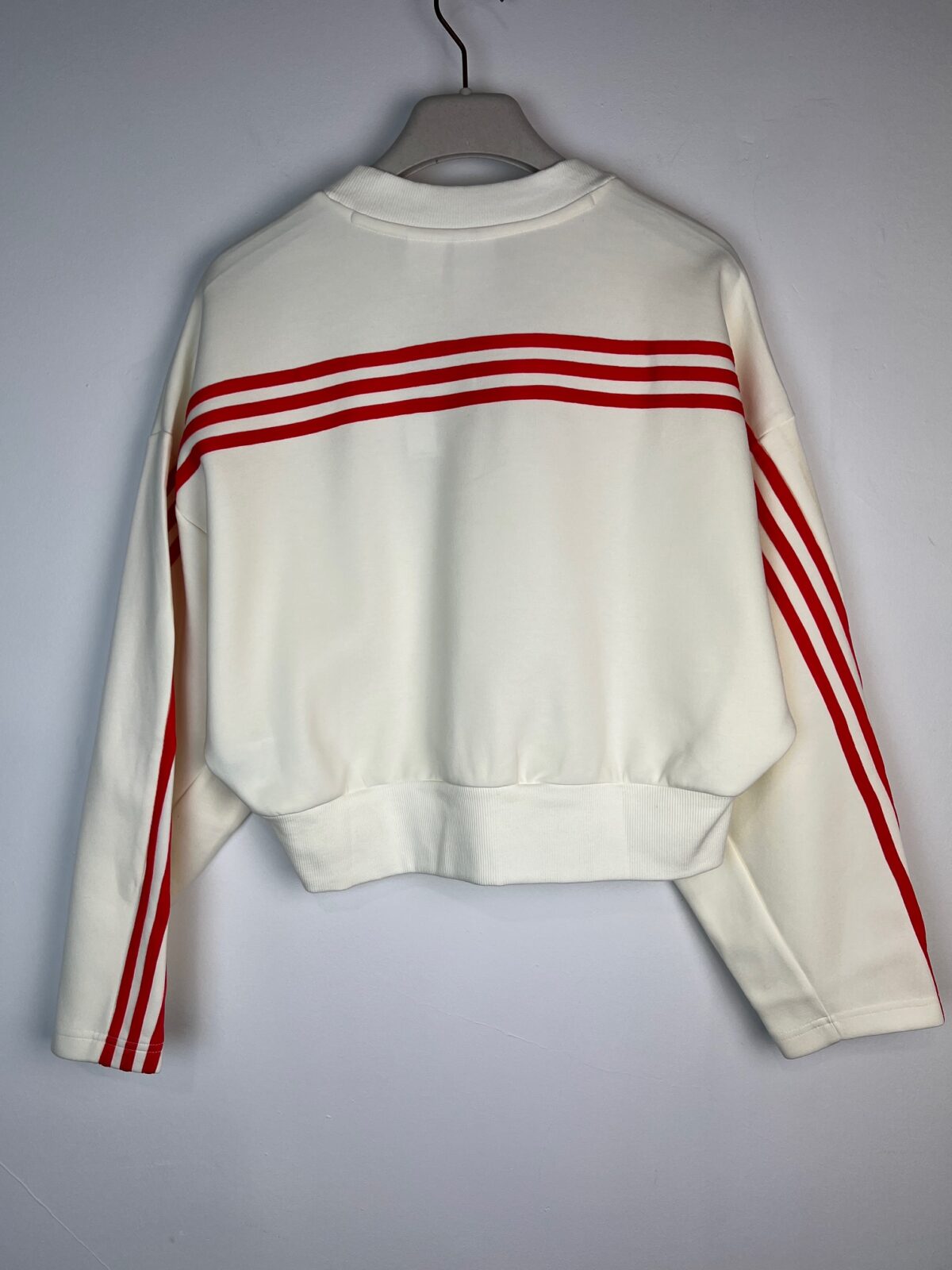 Bluza damska Adidas kremowa off-white oversize S - obrazek 2