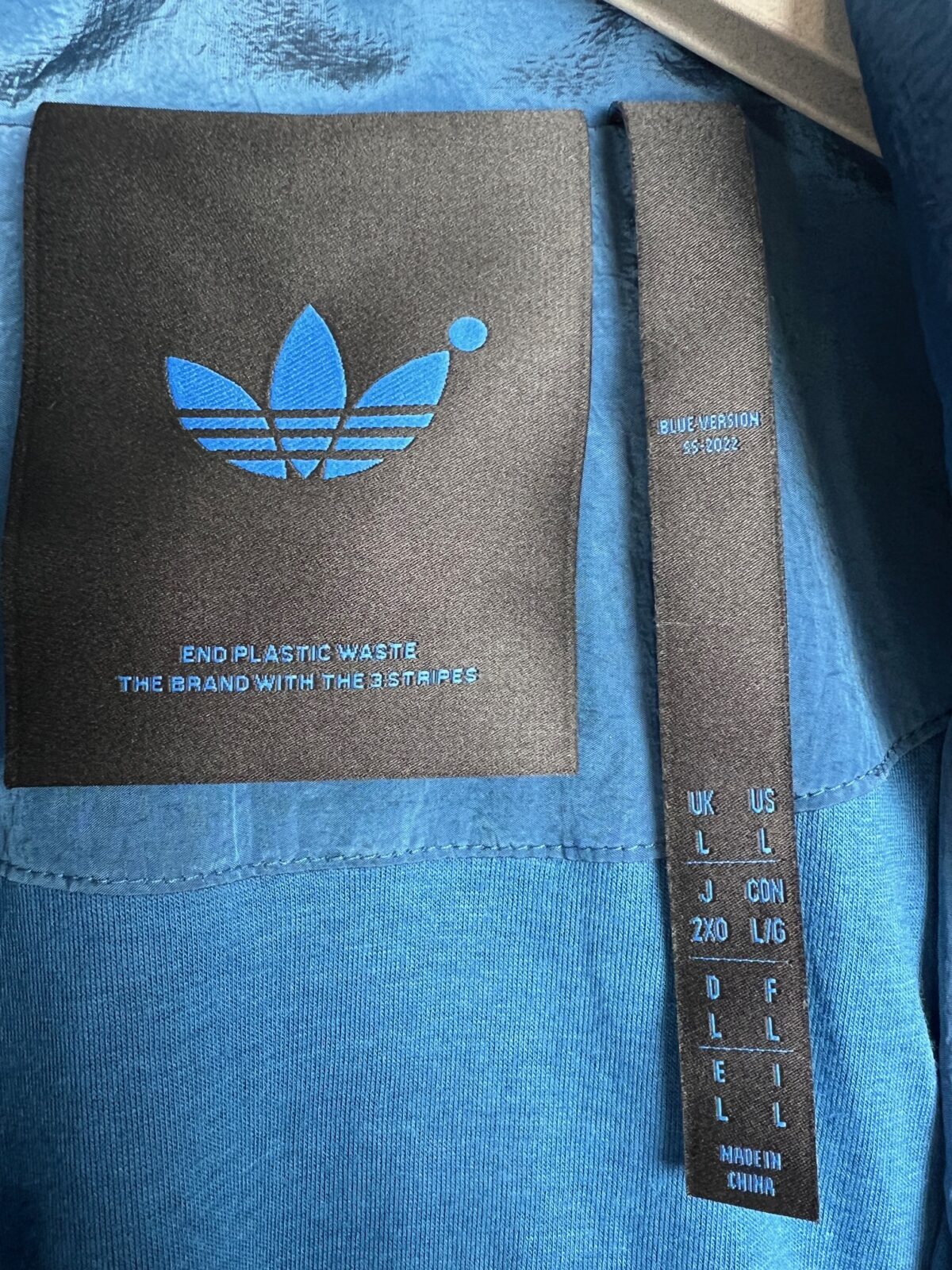 Kurtka ortalionowa Adidas Blue Version niebieska L - obrazek 3